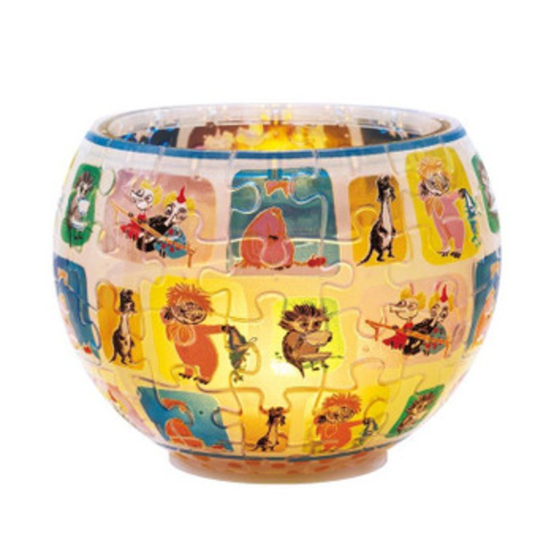 Yanoman 2201-59 3D LED Lamp Shade Puzzle Glass Mosaic Moomin The Little Ones (80 Pieces)