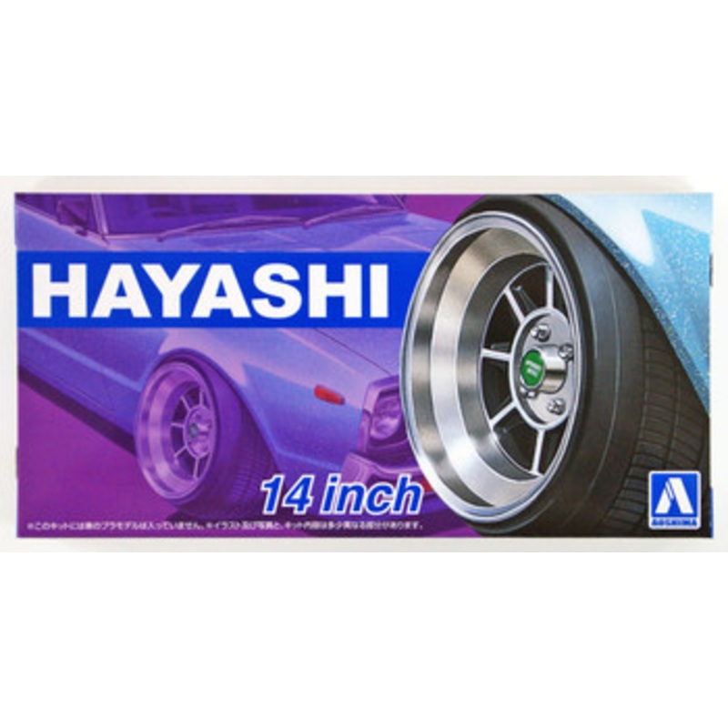 Aoshima Tuned Parts 1/24 Hayashi 14inch Tire & Wheel Set
