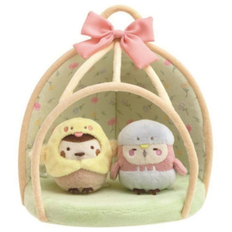 San-x Sumikko Gurashi Scene Plush Toy Set (Birdcage Sparrow Owl)