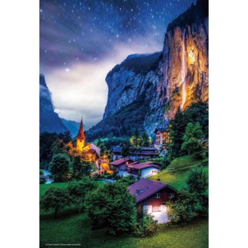 Beverly M81-646 Jigsaw Puzzle Starry Lauterbrunnen (1000 S-Pieces)