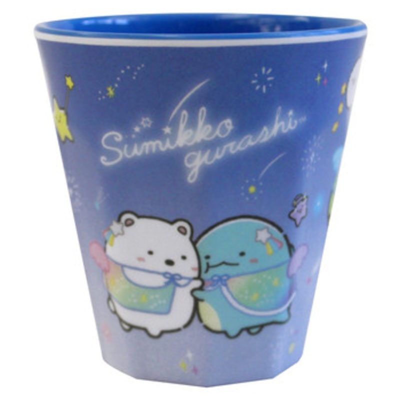T’s Factory Sumikko Gurashi Melamine Cup A Walk in Starry Sky Blue Shirokuma & Tokage