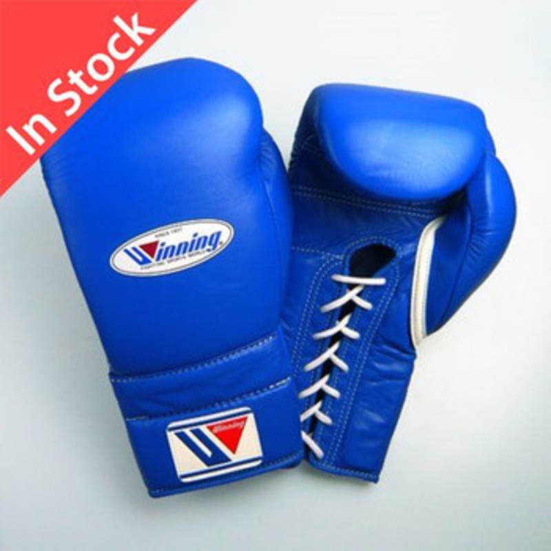 Winning Boxing Gloves MS-400 Lace Up Pro Type 12 oz Blue (Made in Japan)