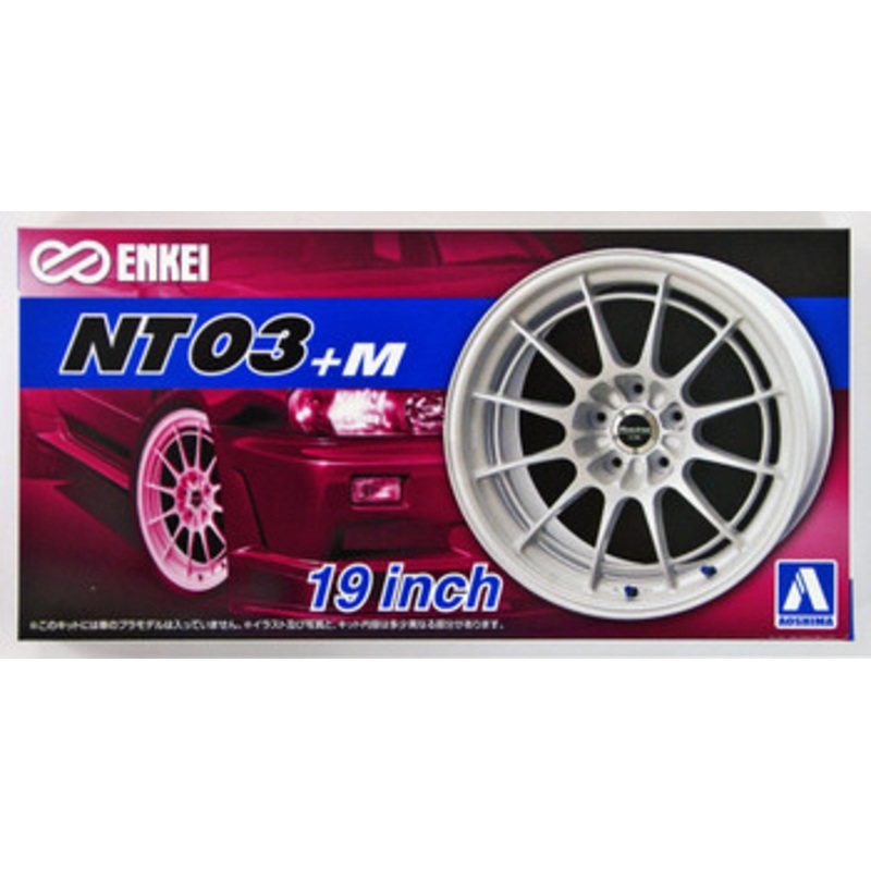 Aoshima Tuned Parts 1/24 Enkei NT03+M 19 Inch Tire & Wheel Set