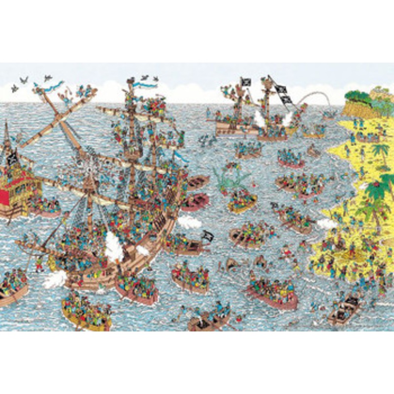Beverly M81-735 Jigsaw Puzzle Where’s Wally Pirate Ships at Shore (1000 S-Pieces)