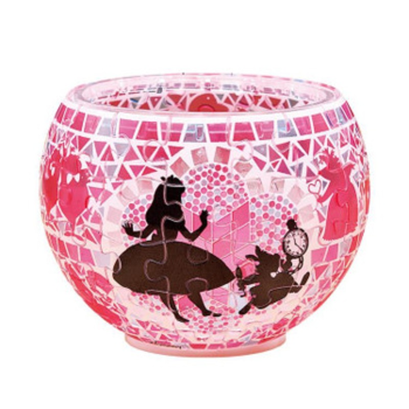 Yanoman 2201-62 3D LED Lamp Shade Puzzle Disney Alice in Wonderland Glass Mosaic Pattern (80 Pieces)