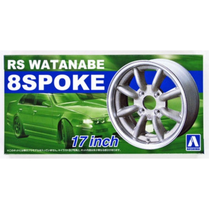 Aoshima Tuned Parts 1/24 RS Watanabe 8spoke 17inch Tire & Wheel Set