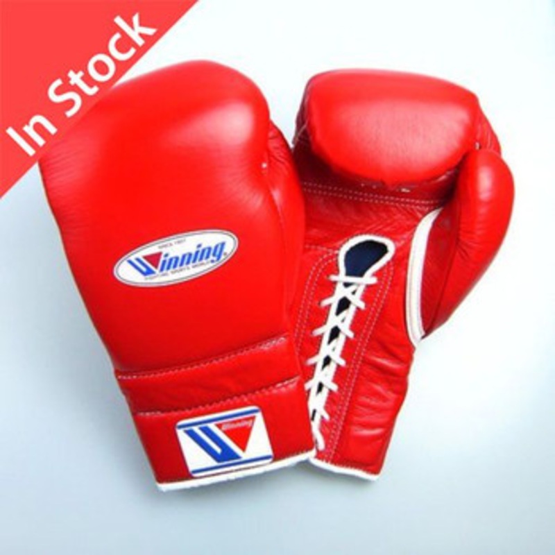Winning Boxing Gloves MS-400 Lace Up Pro Type 12 oz Red (Made in Japan)