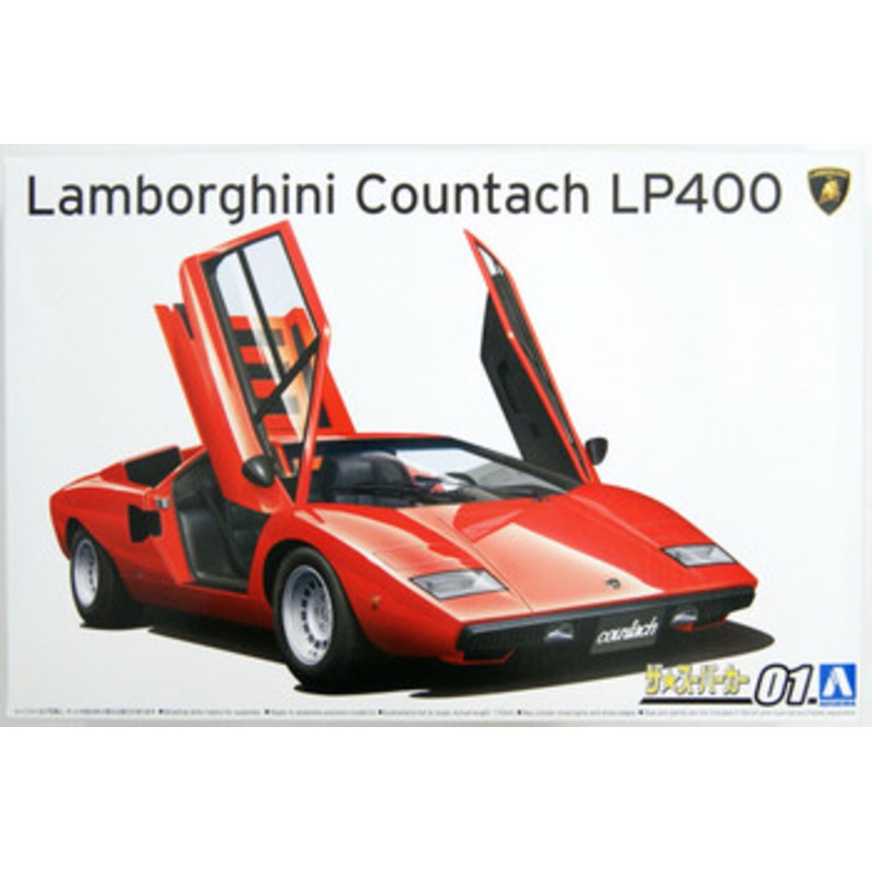 Aoshima The Super Car 1/24 Lamborghini Countach LP400 1974 Plastic Model