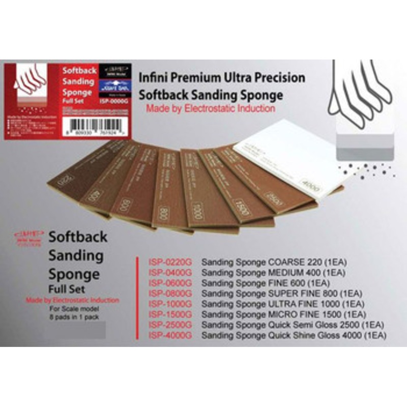 INFINI Model Sponge File Full 8pcs Set (#220 – #4000)