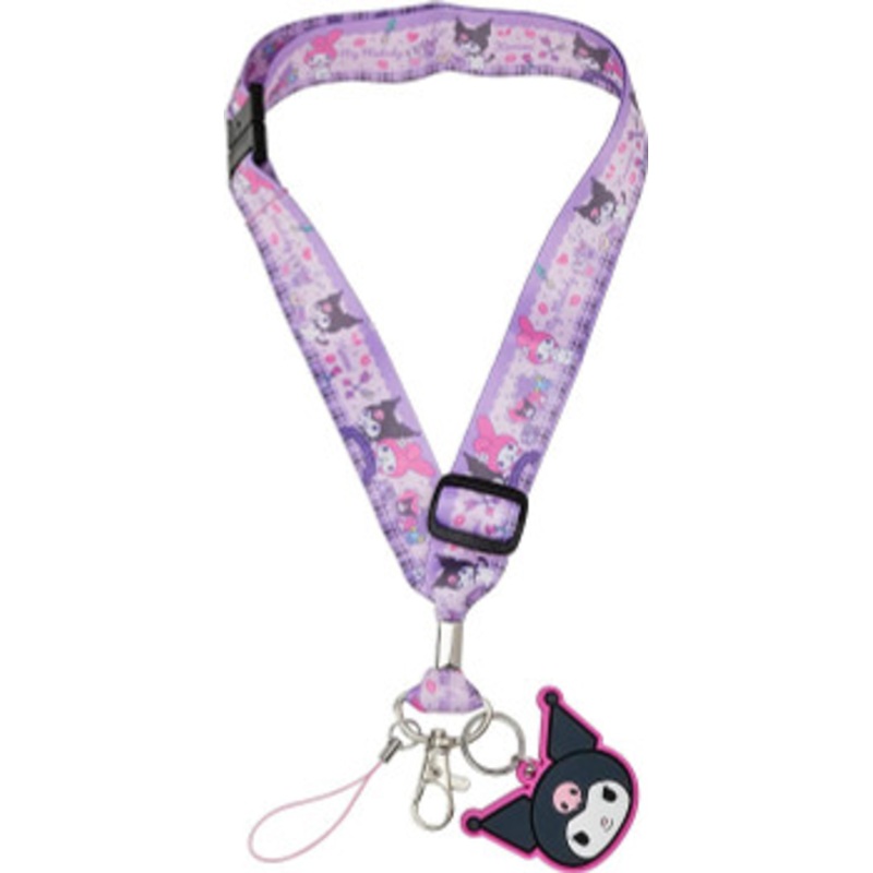 T’s Factory Sanrio Neck Strap with Rubber Mascot My Melody & Kuromi