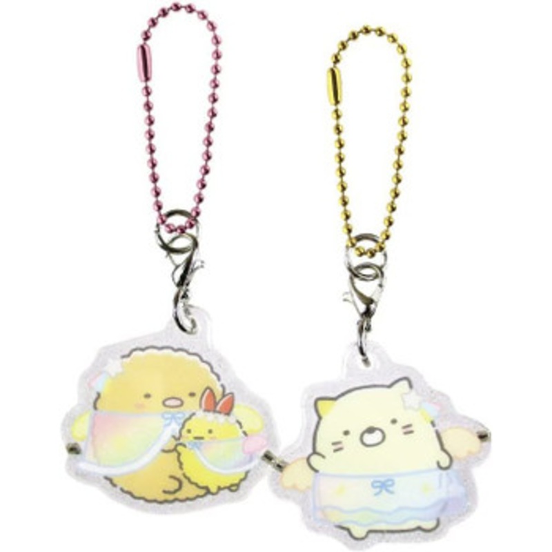 T’s Factory Sumikko Gurashi Clear Pair Acrylic Key Chain Tonkatsu Neko Wings
