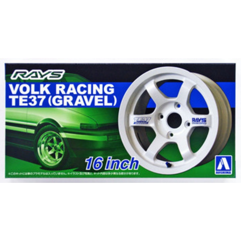 Aoshima Tuned Parts 1/24 Volk Racing TE37 16inch Tire & Wheel Set