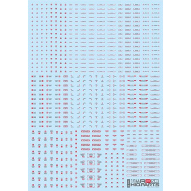 HiQparts 1/144 RB03 Caution Decals Red & Gray RB03-144RAG