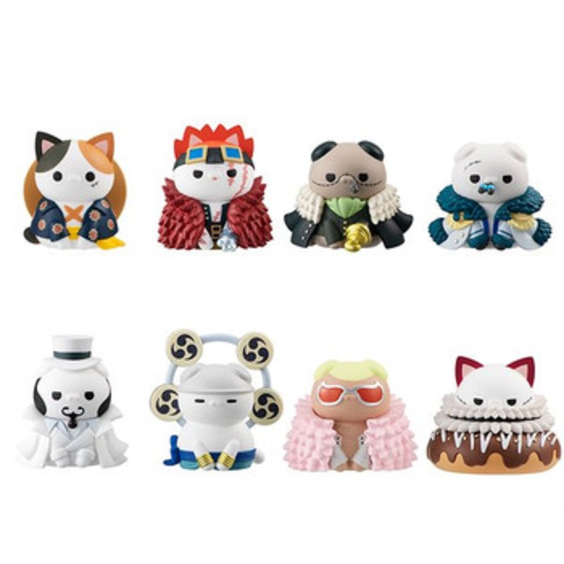 Megahouse Mega Cat Project One Piece Nyan Piece Meow! Luffy and Rivals 8pcs Box