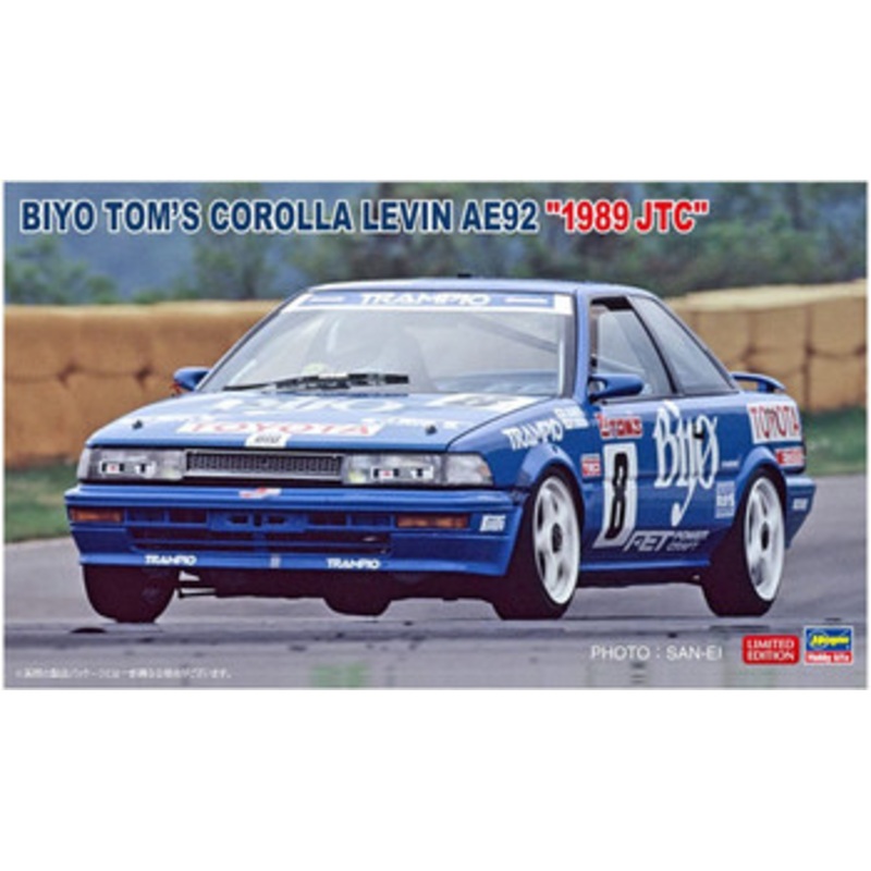 Hasegawa 1/24 Biyo Toms Corolla Levin AE92 ‘1989 JTC’ Plastic Model