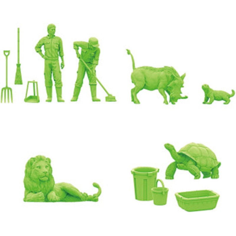 Kaiyodo ARTPLA 1/35 Caretaker and Lion Set 1 Box 6 Pcs