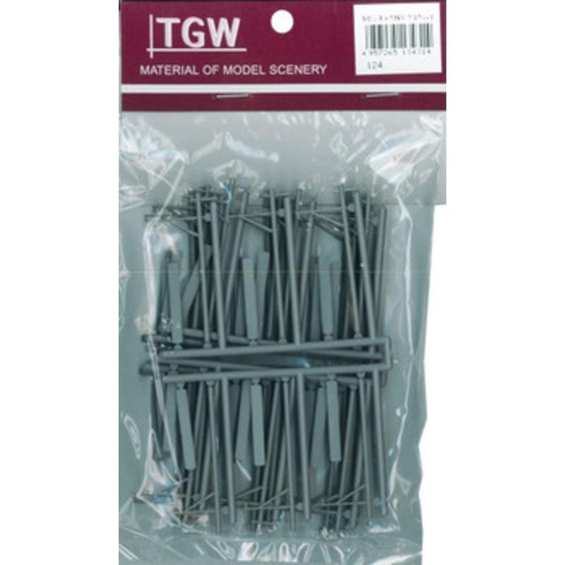 Tsugawa Yokou 13431 Single Track Catenary Pole (Gray) (N scale)
