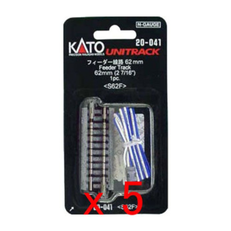 5x Kato 20-041 Feeder Track 62mm (2 7/16′) S62F (1pc.) (N scale)