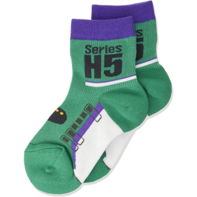 Railway Socks for Kids (Tetsushita Long) Series H5 Hokkaido Shinkansen (Size 15-21cm) Mesh Type