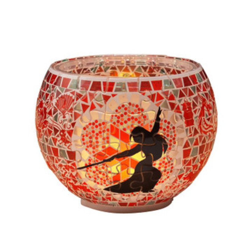 Yanoman 2201-42 3D LED Lamp Shade Puzzle Disney Glass Mosaic – Mulan – (80 Pieces)