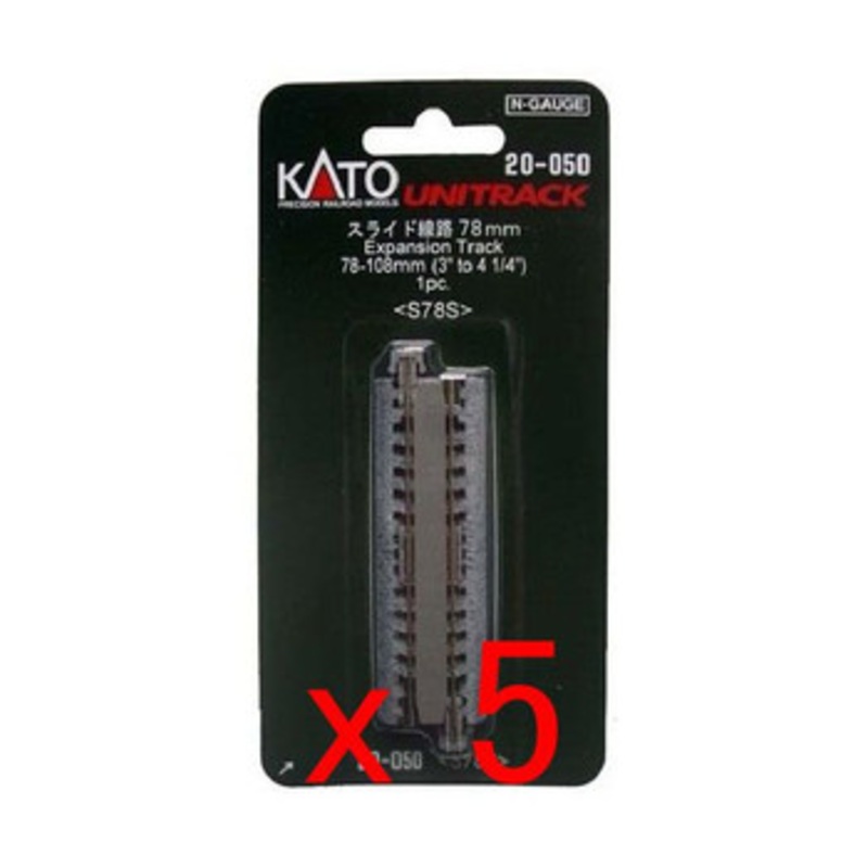 5x Kato 20-050 Expansion Track 78mm-108mm (3′-4 1/4′) S78S (N scale)