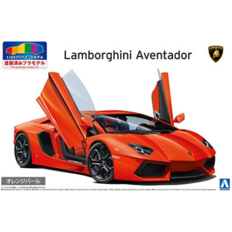 Aoshima Pre-Painted 1/24 Lamborghini Aventador ’11 ORANGE PEARL Plastic Model