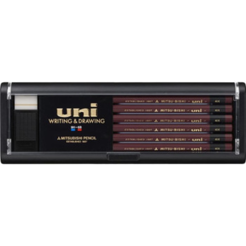 Mitsubishi Pencil uni Writing and Drawing Hexagonal Body Pencil 4H (1 Dozen)