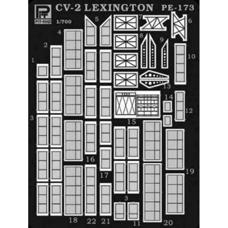 Pit-Road Skywave PE173 Photo-etched Parts for US Navy Lexington class aircraft carrier 1/700 Scale