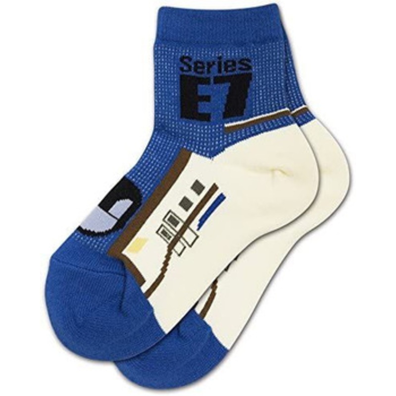 Railway Socks for Kids (Tetsushita Long) Series E7 Hokuriku Shinkansen (Size 15-21cm) Mesh Type