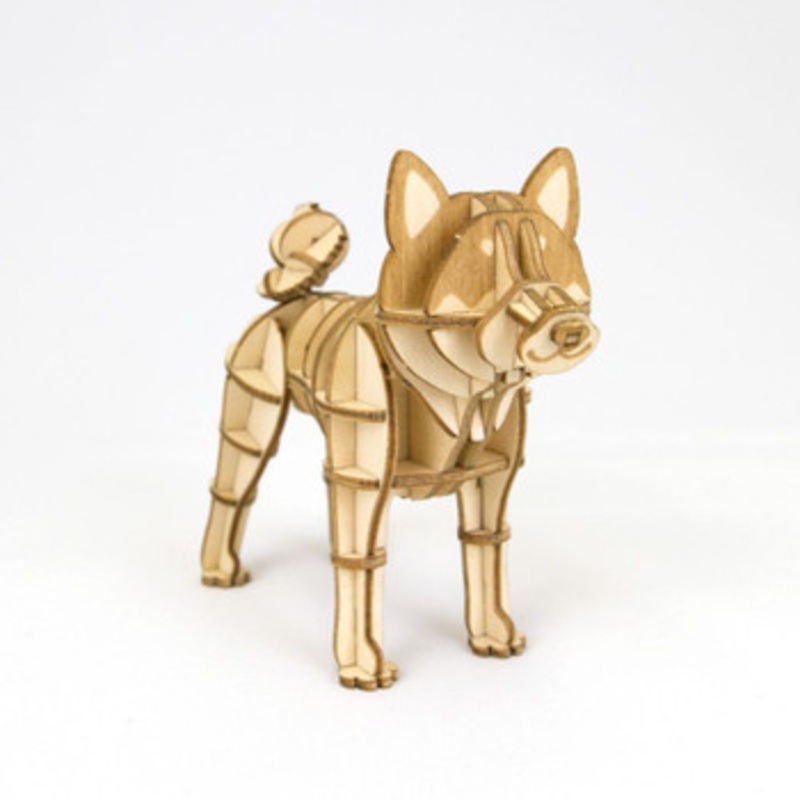 A-zone Wooden Art ki-gu-mi Japanese Dog Shiba Inu