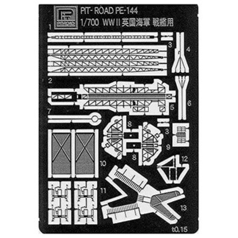 Pit-Road Skywave PE144 Photo-etched Parts for Royal Navy HMS Barham 1/700 Scale