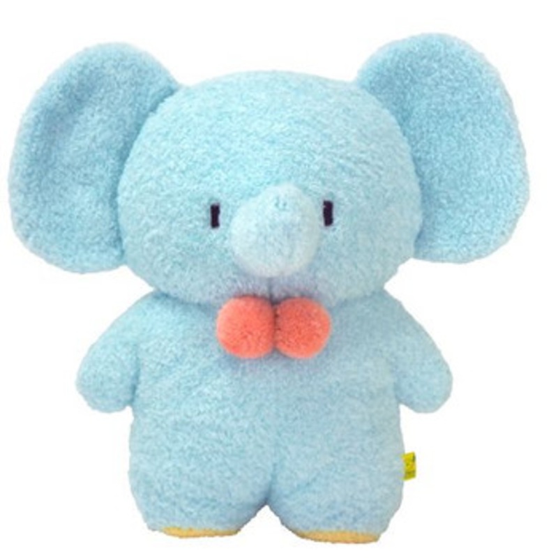 Plush Doll Fluffy Tatton Elephant (Blue) (M)