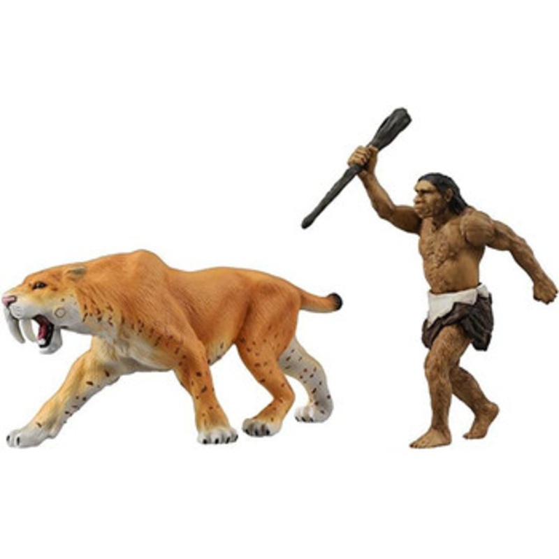 Takara Tomy AL-10 Animal Adventure Saber Tiger (with Neanderthal) Figure