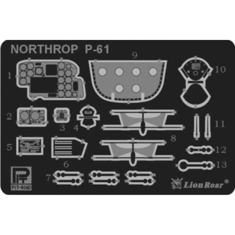 Pit-Road Etching Parts for P-61 Combat Aircraft Plastic Model