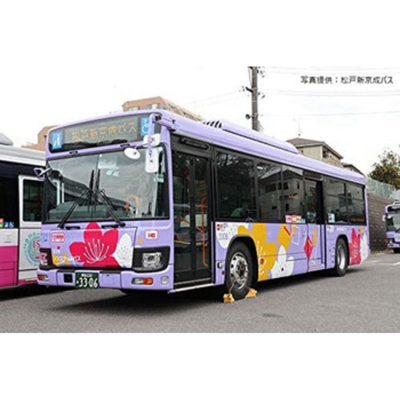 Tomytec The Bus Collection Matsudo Shin-Keisei Bus 15th Anniversary Matsudo City Flower/ Azalea Design (N scale)