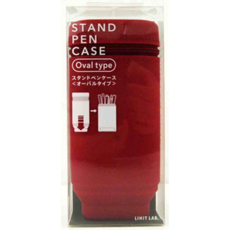 LIHIT LAB. Smart Fit Actact Stand Pen Case Oval Type (Red)