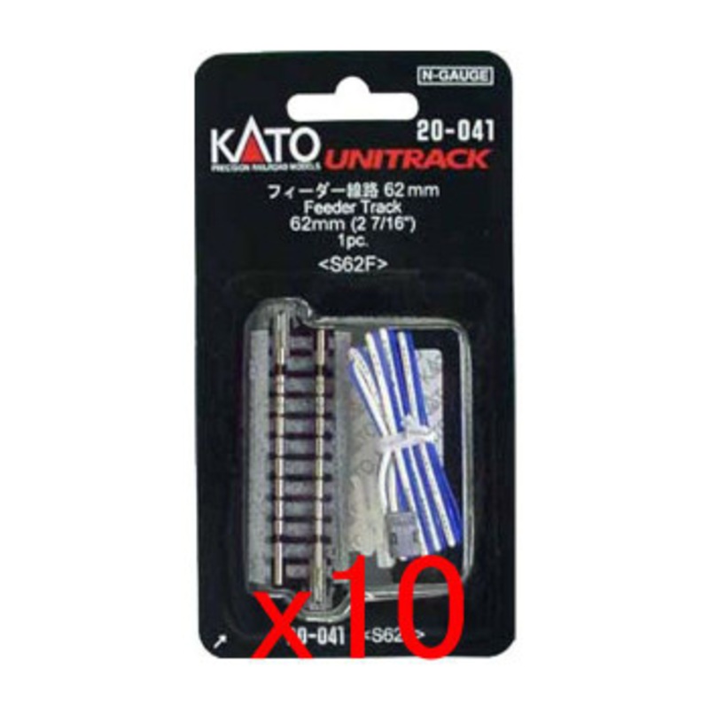 10x Kato 20-041 Feeder Track 62mm (2 7/16′) S62F (1pc.) (N scale)