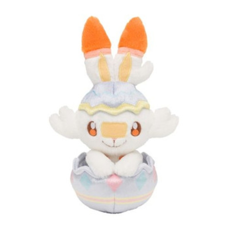 Pokemon Center Original Happy Easter Basket Plush Doll Playing in Egg Scorbunny