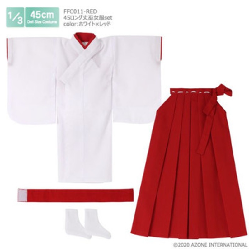 Azone FFC011-RED 1/3 Long Length Japanese Shrine Maiden Outfit Set (White & Red)