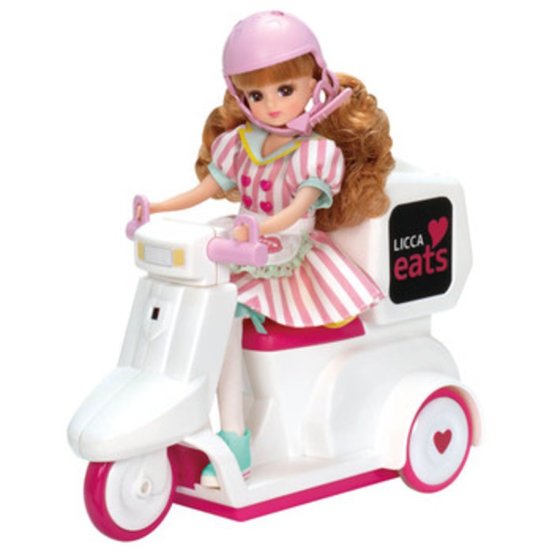 Takara Tomy Licca Doll Licca-chan Eats Delivery Scooter