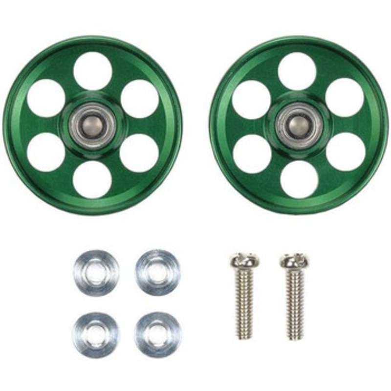 Tamiya Mini 4WD HG Lightweight 19mm Aluminum Ball-Race Rollers (Ringless/ Green)
