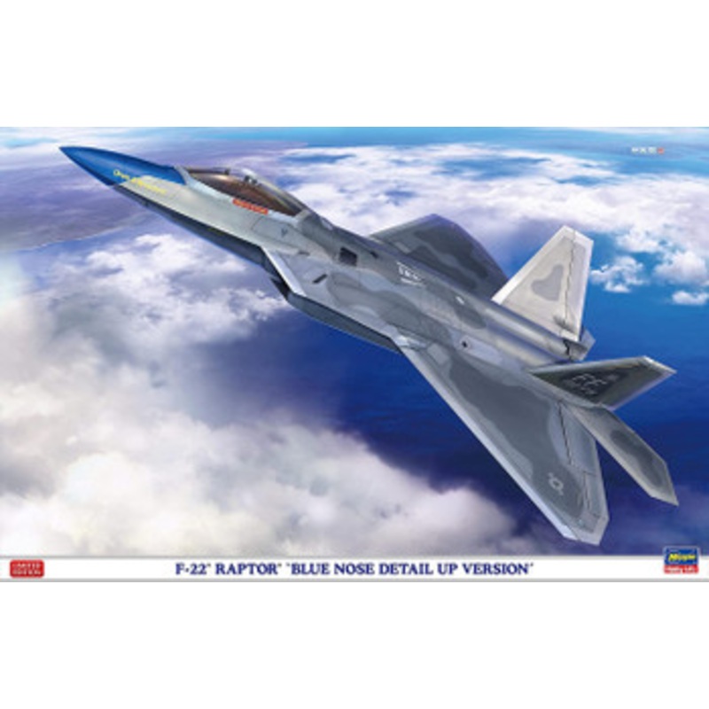 Hasegawa 1/48 F22 Raptor Blue Nose Detail Up Ver. Plastic Model