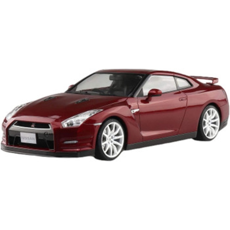 Aoshima Pre-Painted 1/24 Nissan R35 GT-R ’14 Gold Flake Red Pearl Plastic Model