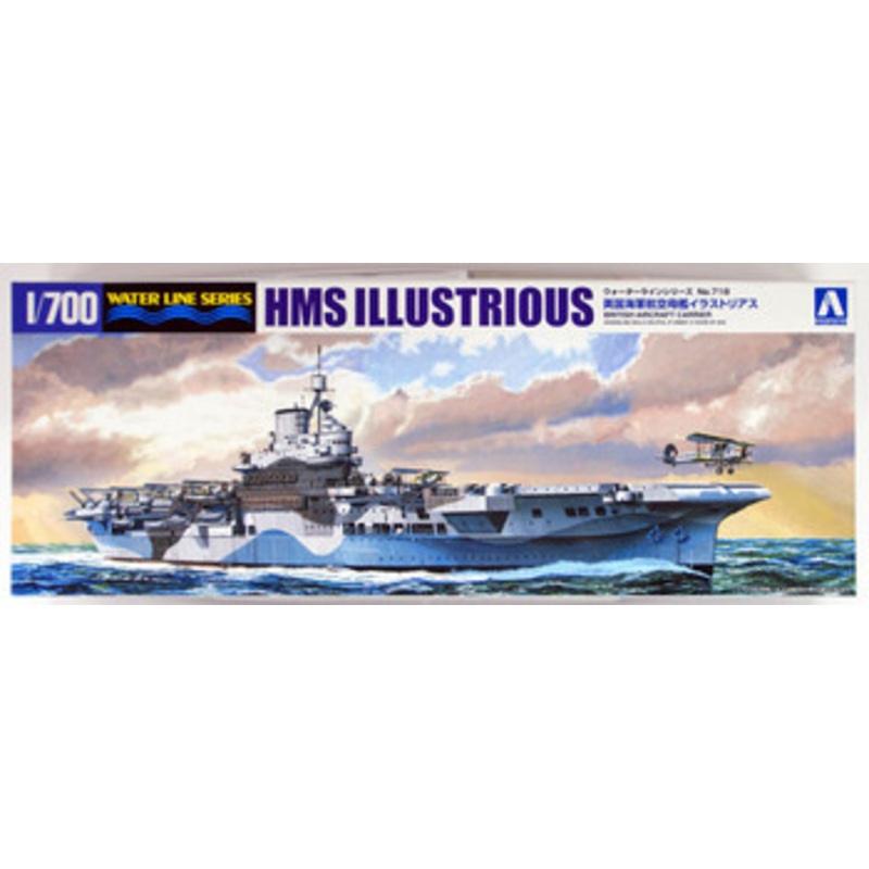 Aoshima Waterline 1/700 British Aircraft Carrier HMS Illustrious Plastic Model
