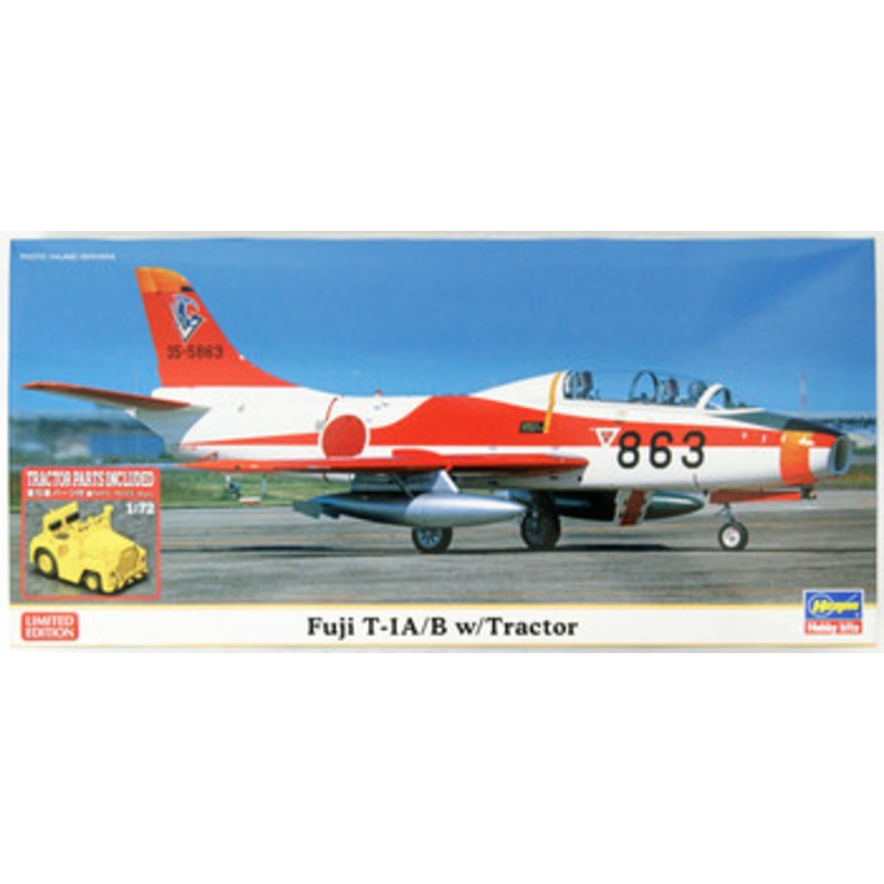 Hasegawa 1/72 Fuji T-1A with Towing Vehicle Plastic Model