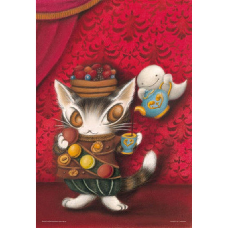 Yanoman Jigsaw Puzzle 03-866 Wachi Field Macaron in a Red Room (300 Pieces)