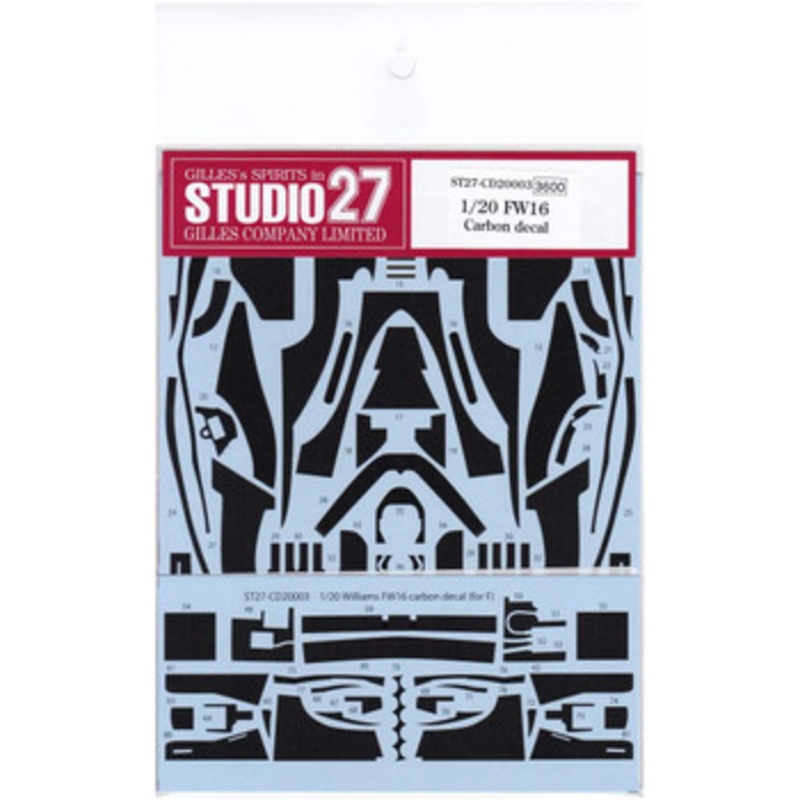 Studio27 ST27-CD20003 FW16 Carbon Decal for Fujimi 1/20