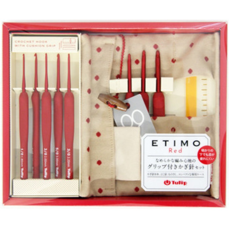 Tulip TED-001 ETIMO Red Crochet Set with Cushion Grip