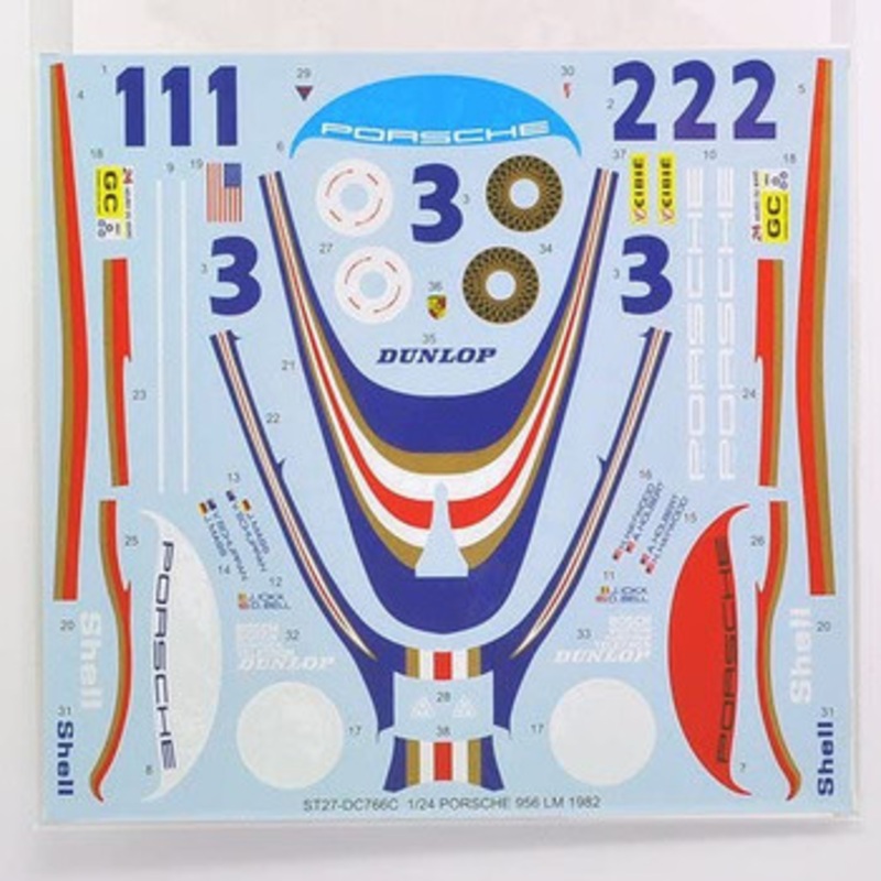 Studio27 ST27-DC766C Porsche 956 #1/2/3 Works LM1982 Decal for Tamiya 1/24