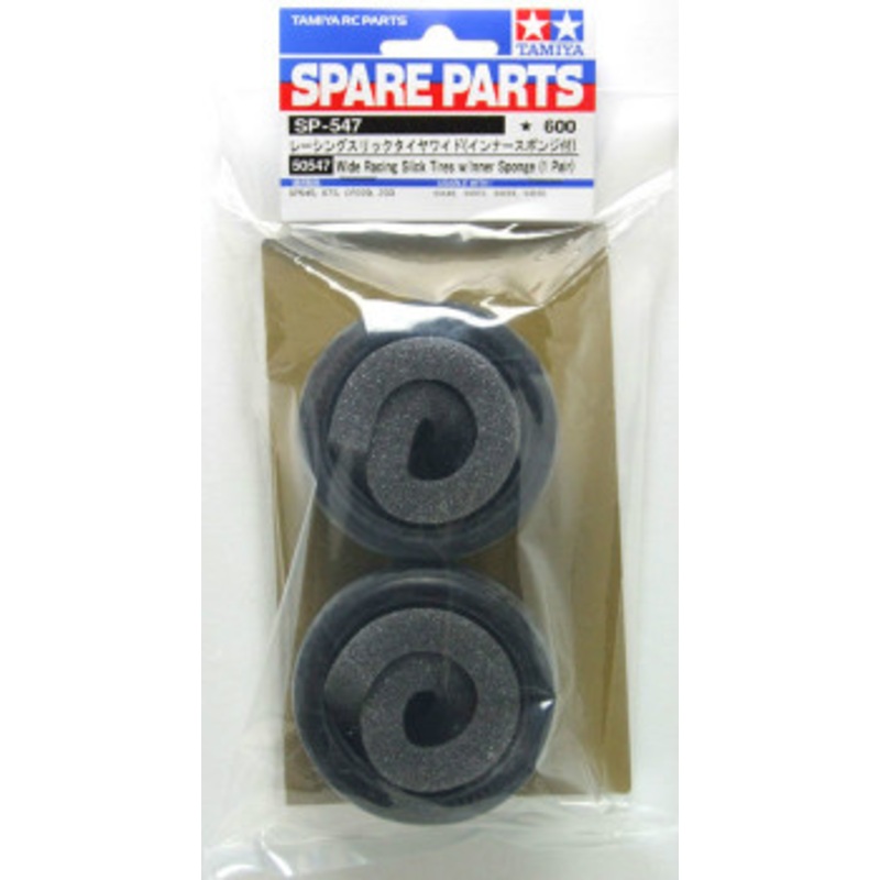 Tamiya 50547 (SP547) Wide Racing Slick Tires w/inner Sponge (1 Pair)